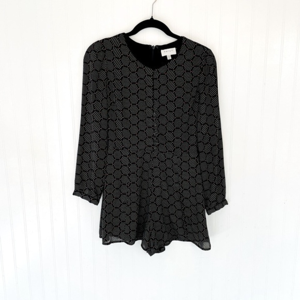 Anthropologie Harlyn Long Sleeve Honeycomb Romper - XSP